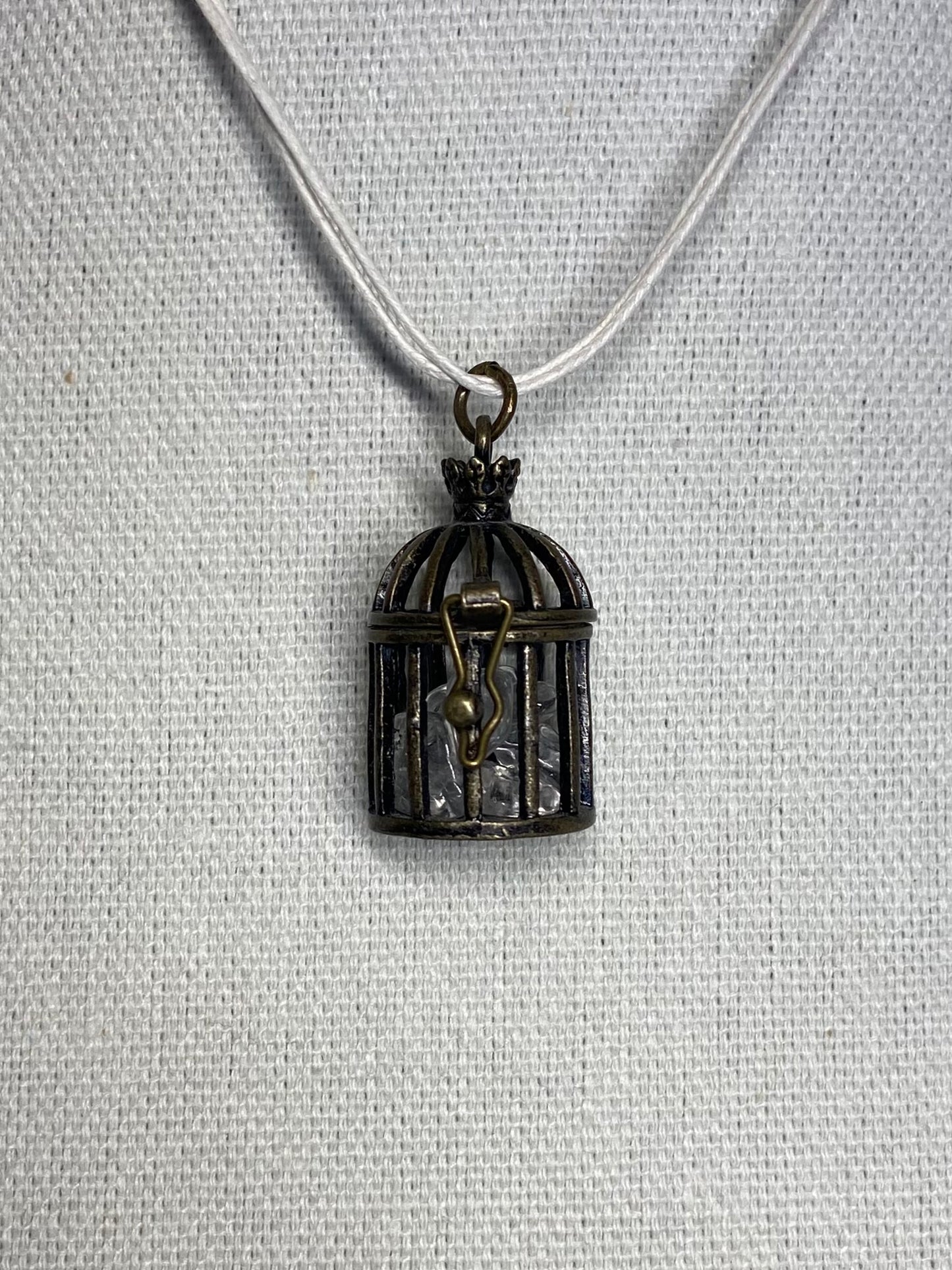 Necklace birdcage quartz
