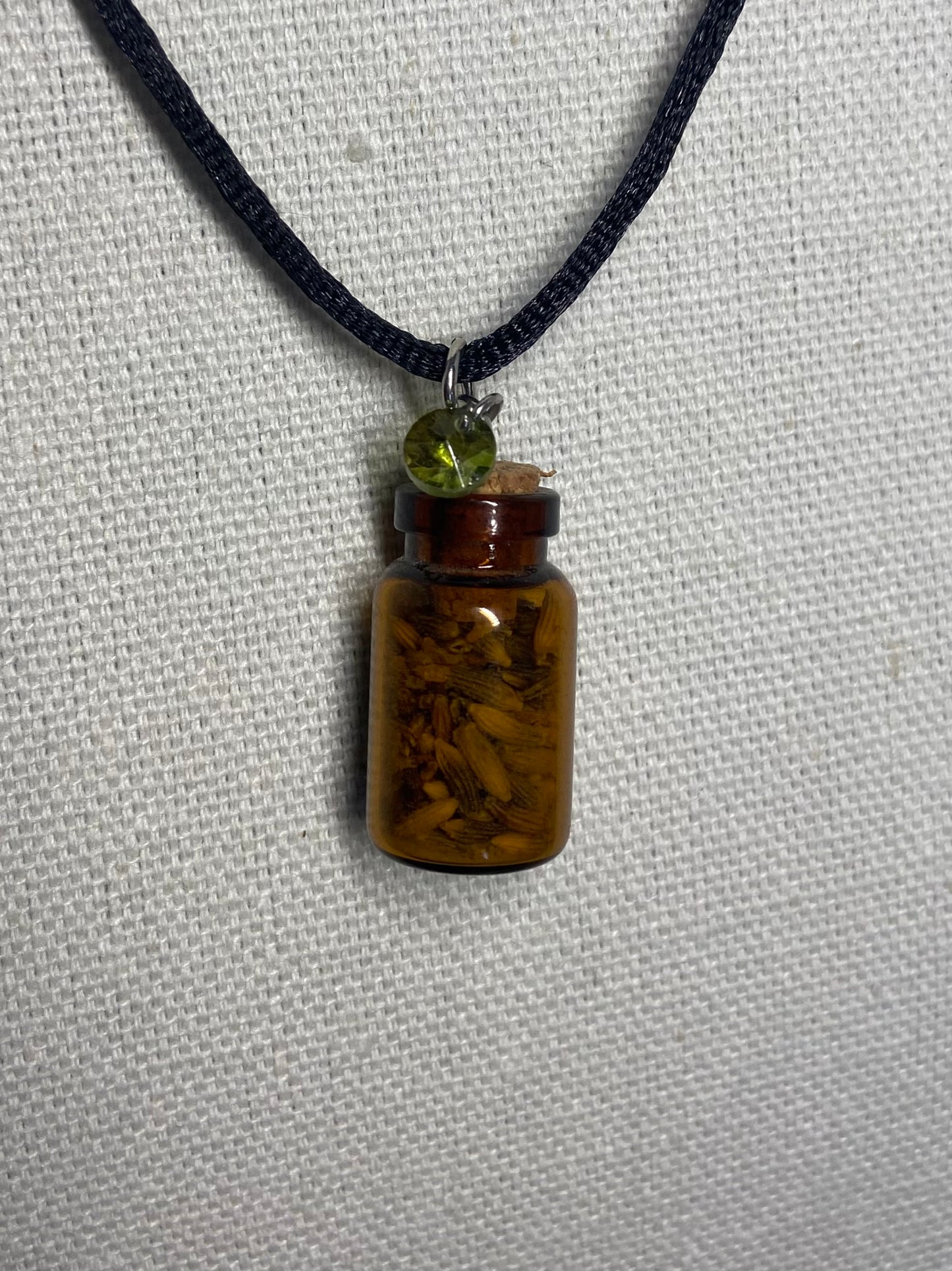 Necklace brown lavender jar