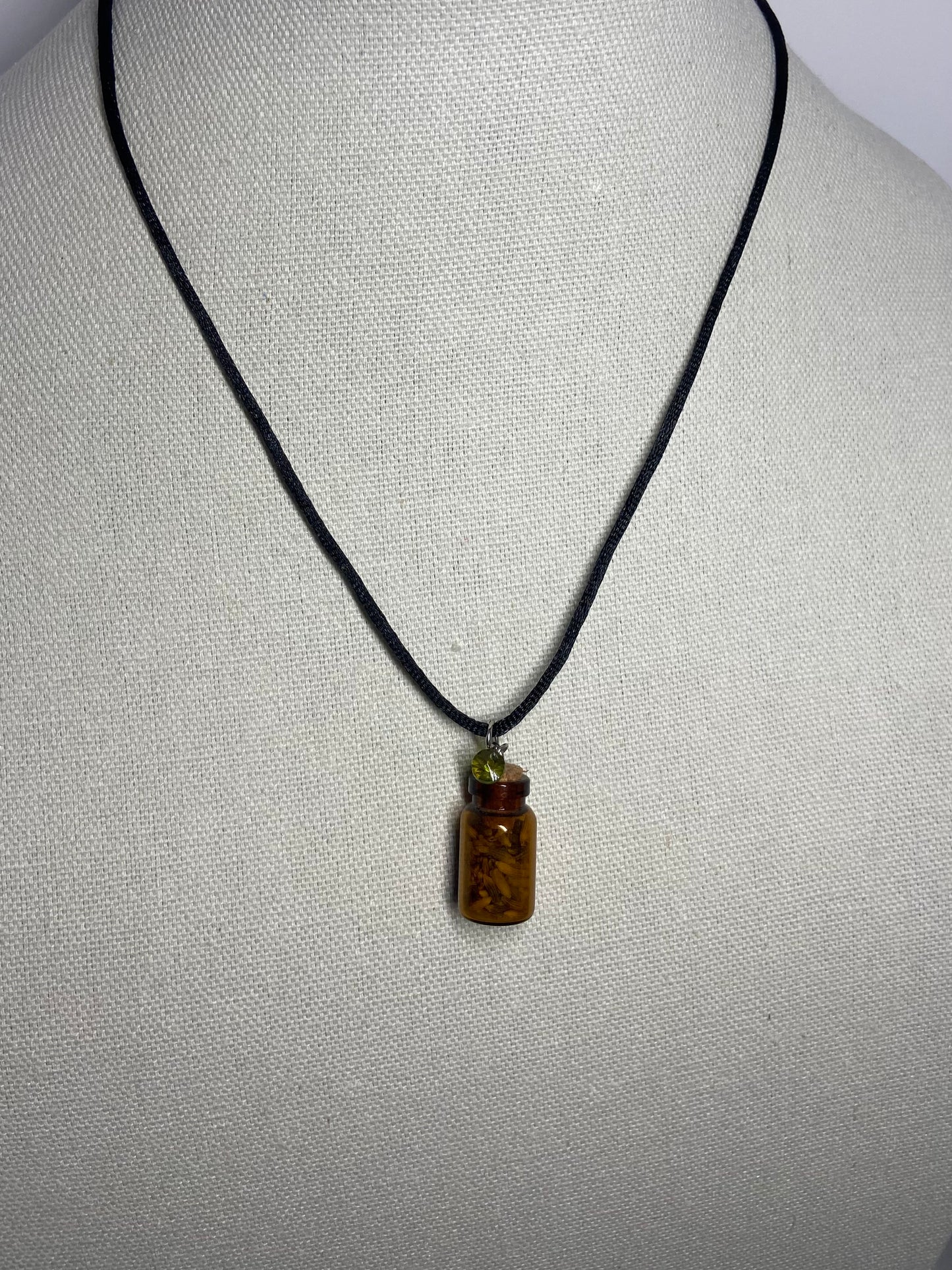 Necklace brown lavender jar