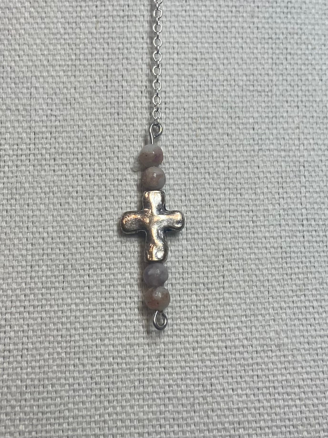 Necklace cross and agate