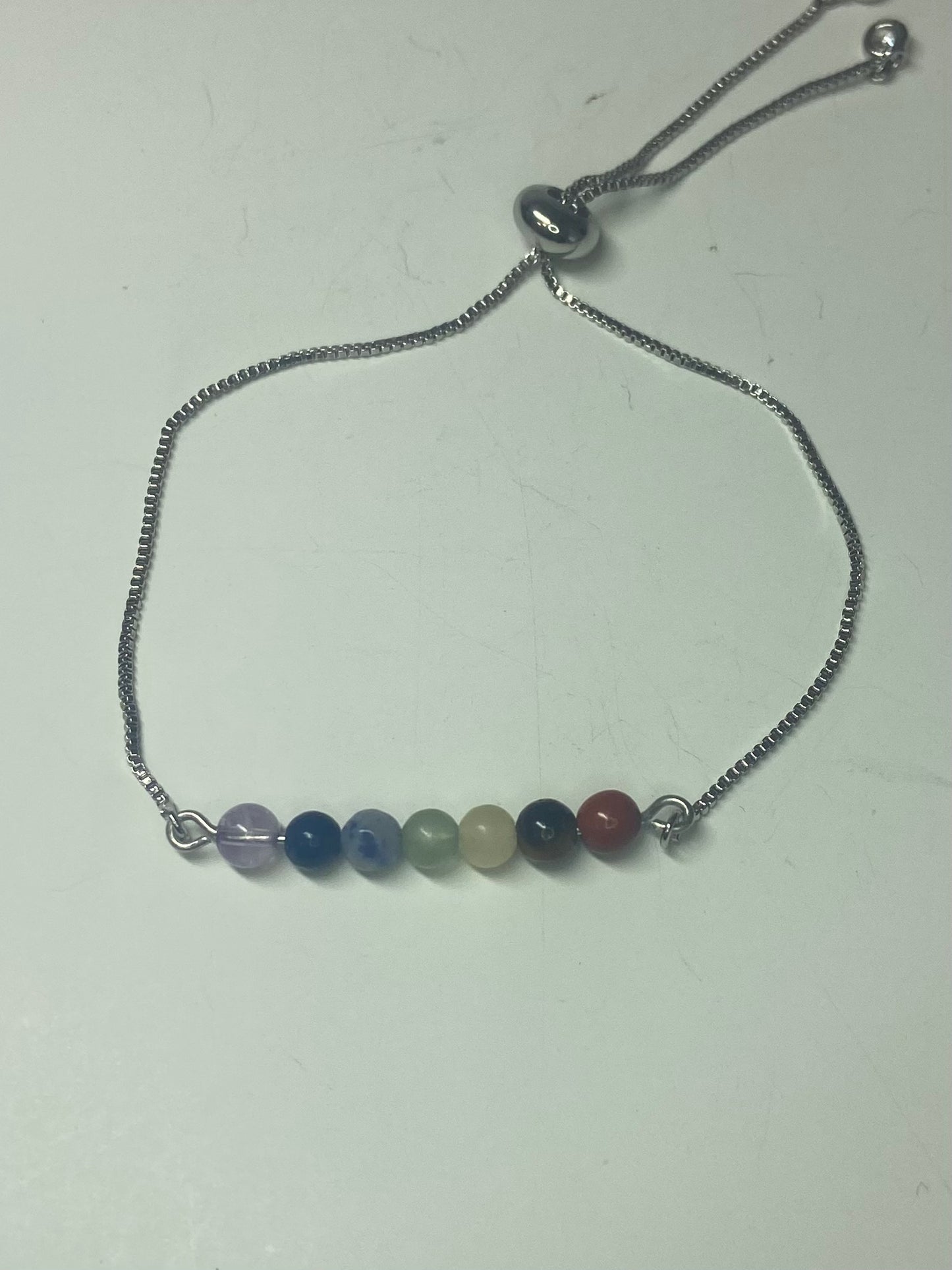 Chakra silver bracelet