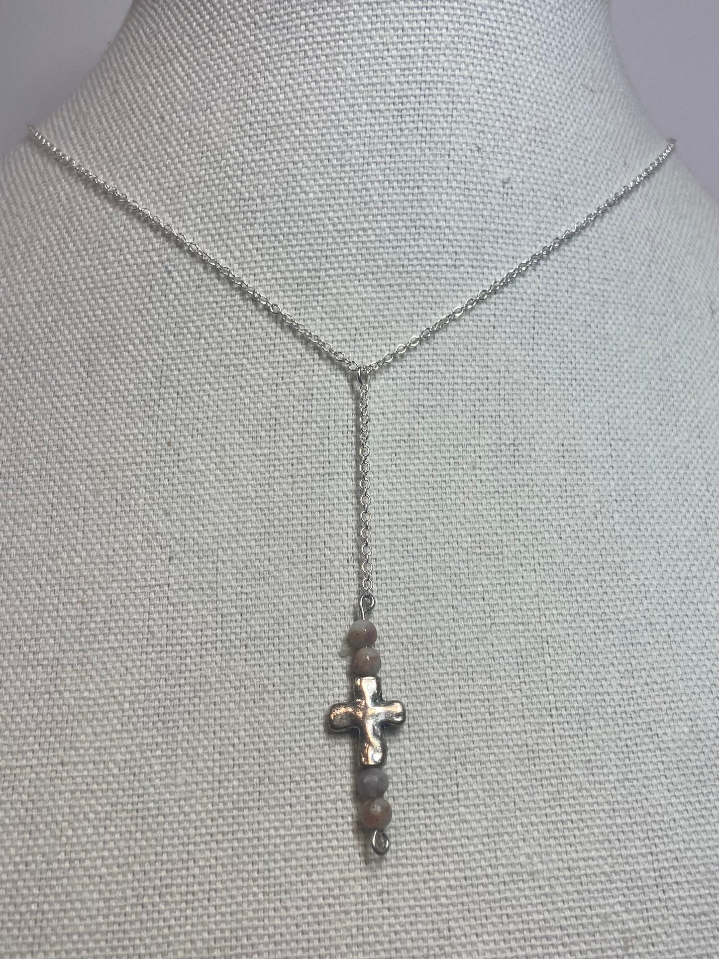 Necklace cross and agate